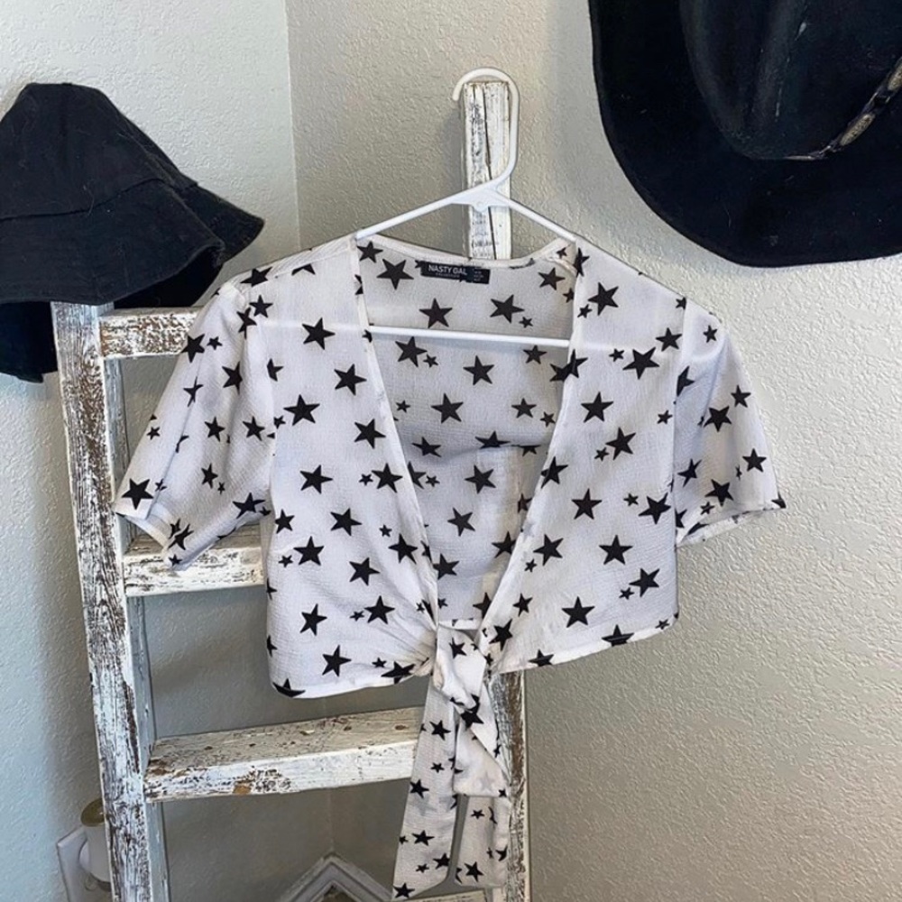 Nasty Gal tie star patterned shirt